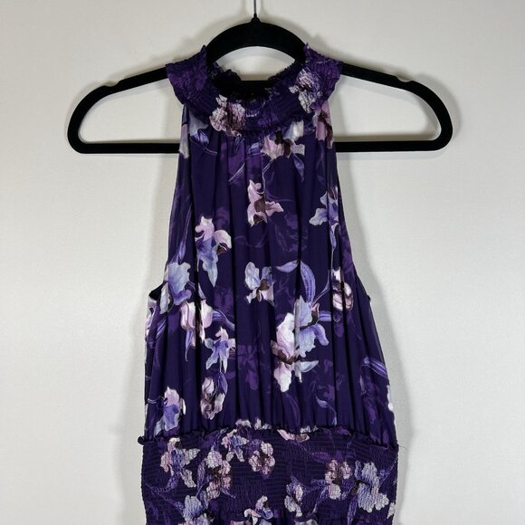 NWT White House Black Market Iris Bouquet Floral Burnout Smock-Neck Midi Dress 6 - Picture 3 of 9